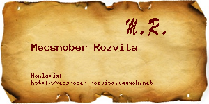 Mecsnober Rozvita névjegykártya